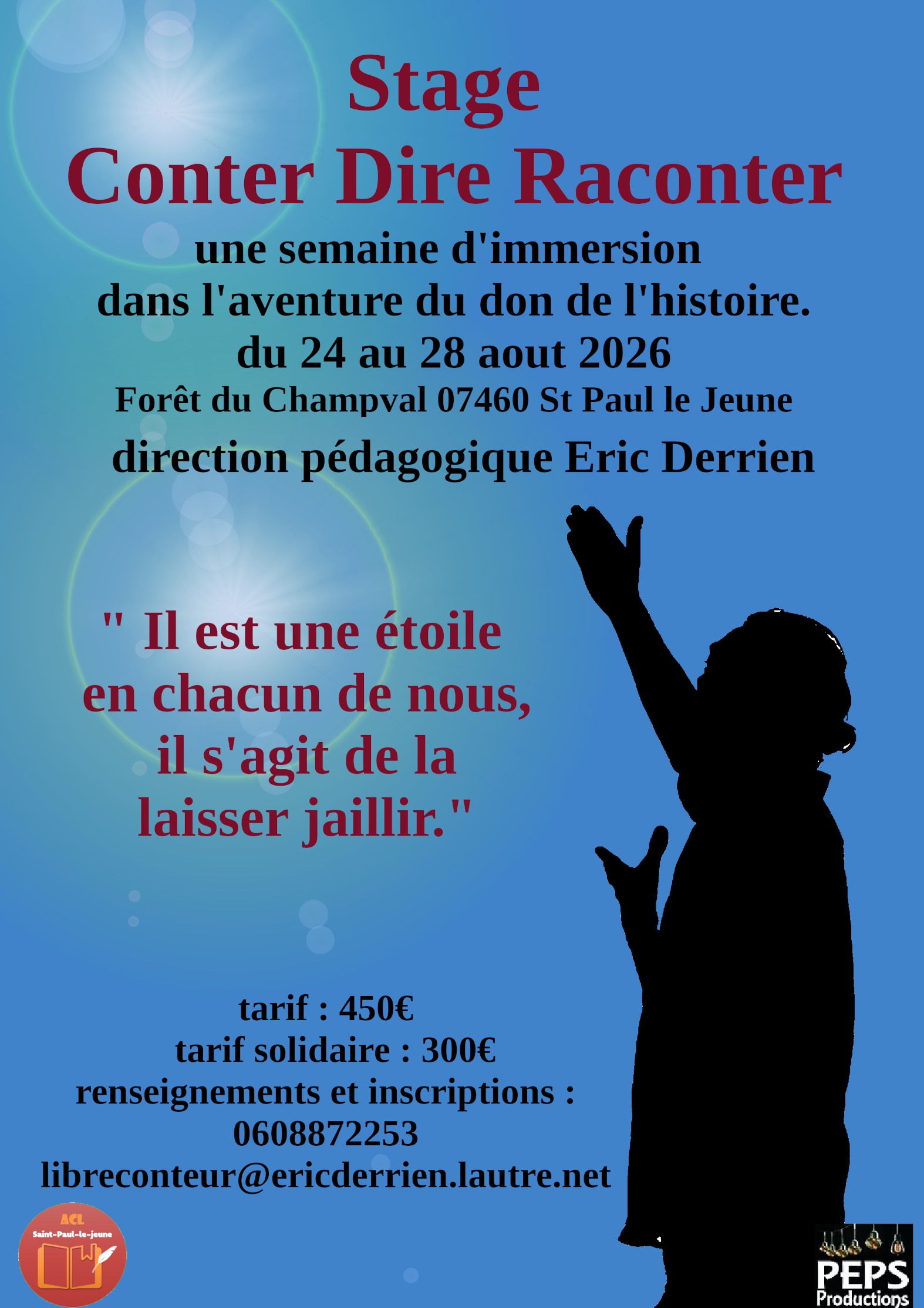 Stage « Conter Dire Raconter » 24 au 28 août 2026 en Ardèche